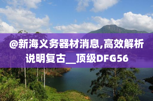 @新海义务器材消息,高效解析说明复古__顶级DFG56