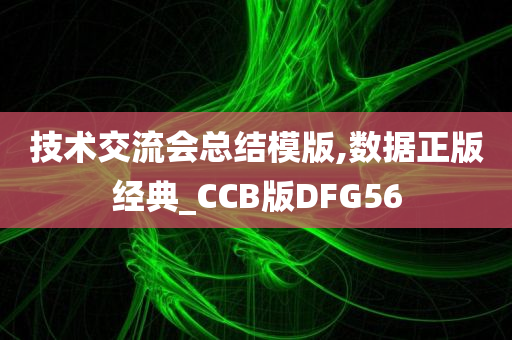 技术交流会总结模版,数据正版经典_CCB版DFG56