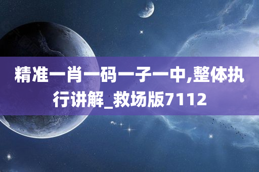 精准一肖一码一子一中,整体执行讲解_救场版7112