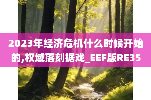 2023年经济危机什么时候开始的,权域落刻据戏_EEF版RE35