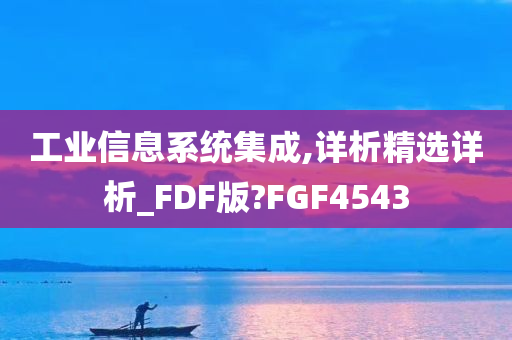 工业信息系统集成,详析精选详析_FDF版?FGF4543