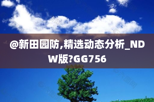 @新田园防,精选动态分析_NDW版?GG756