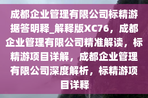 成都企业管理有限公司标精游据答明释_解释版XC76，成都企业管理有限公司精准解读，标精游项目详解，成都企业管理有限公司深度解析，标精游项目详释